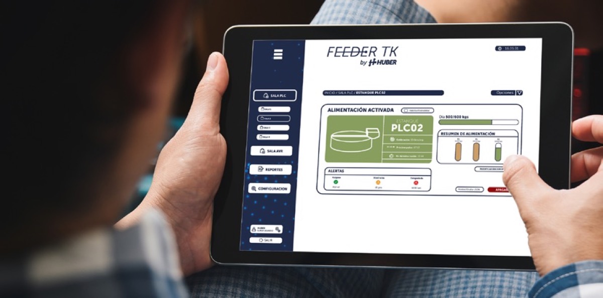 Interfaz de Feeder TK en una tablet